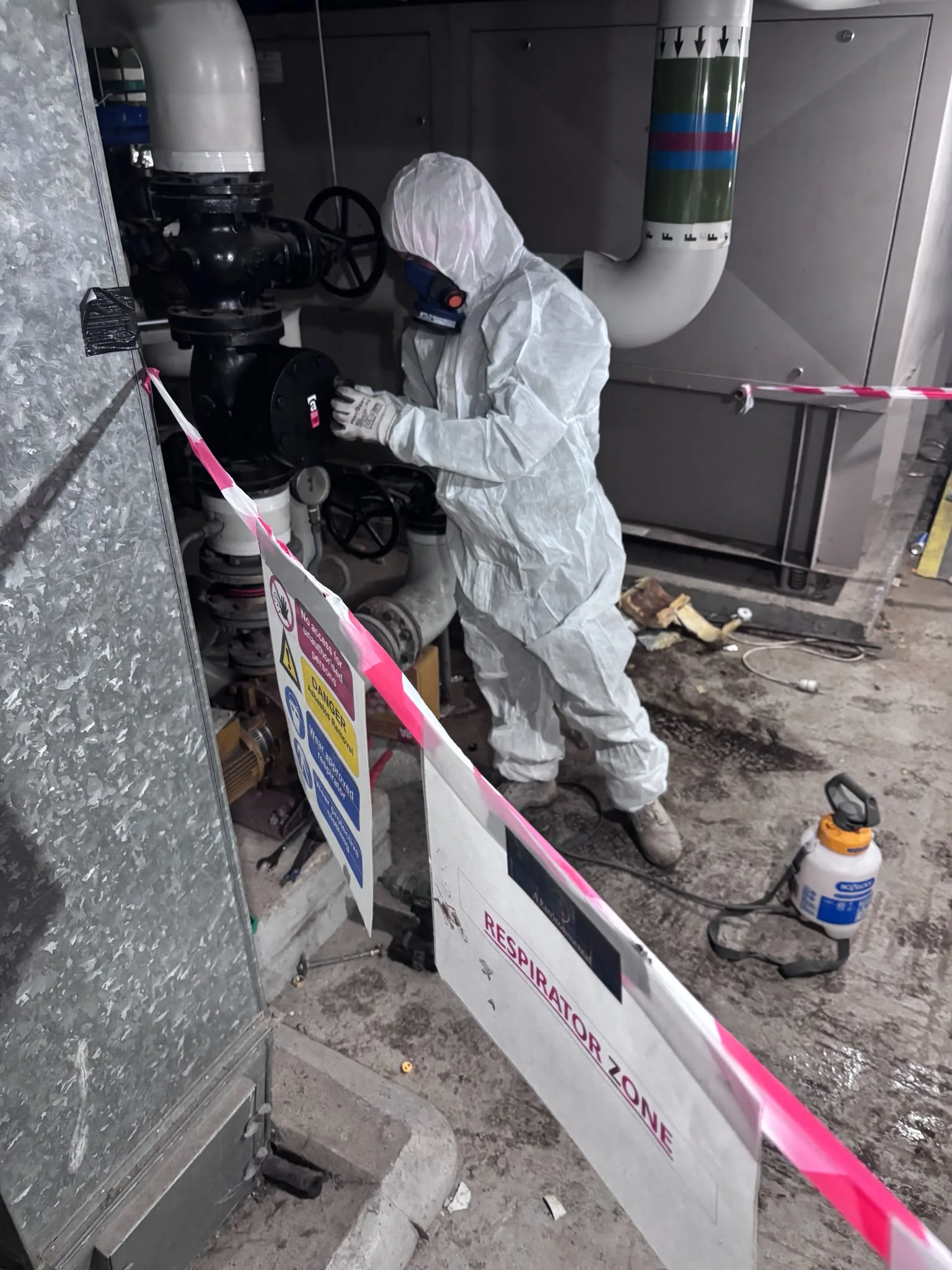 Asbestos artex removal from concrete soffit in Kilburn